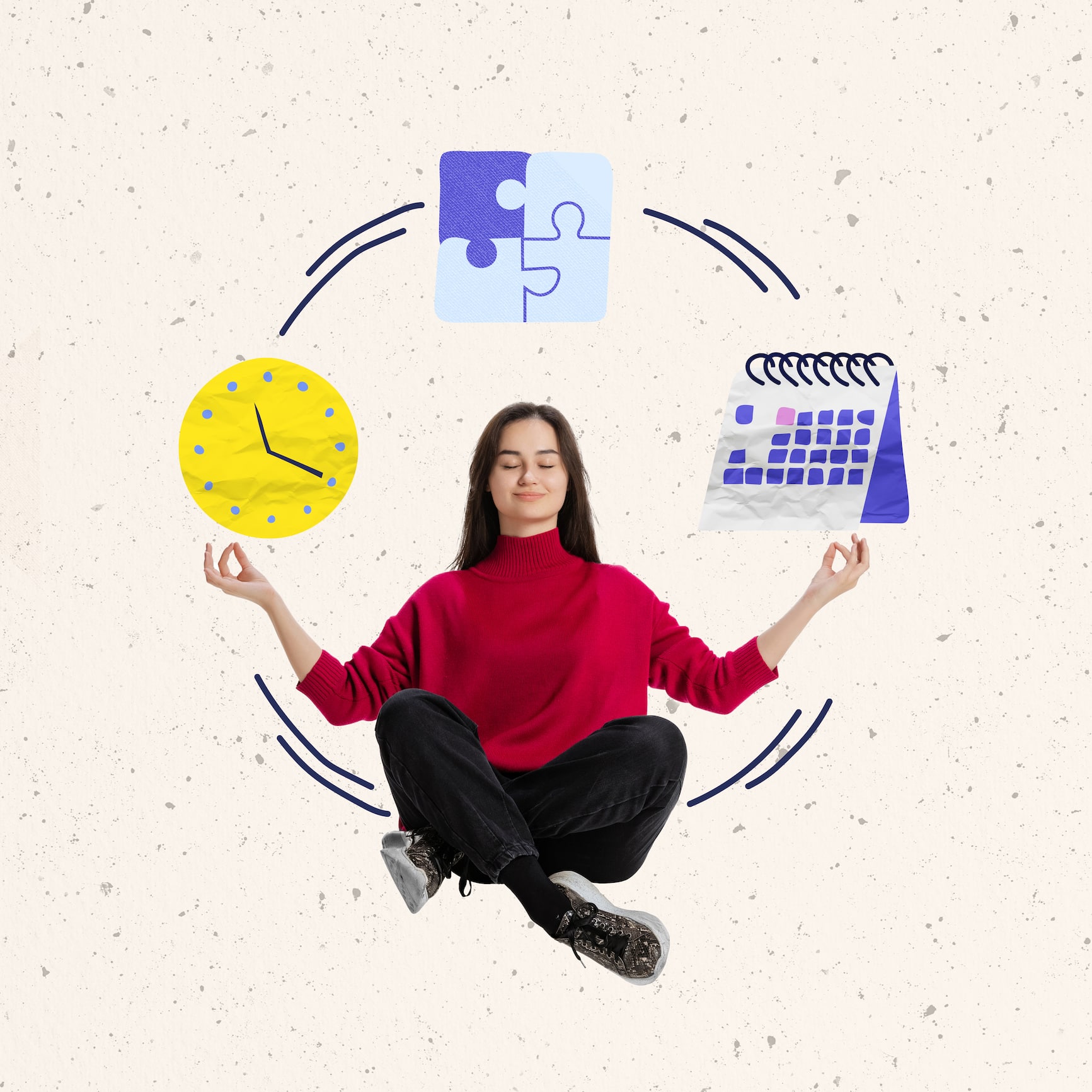 Calendar and clock showing time management concepts